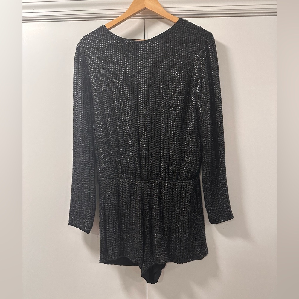 Black sequin romper size small